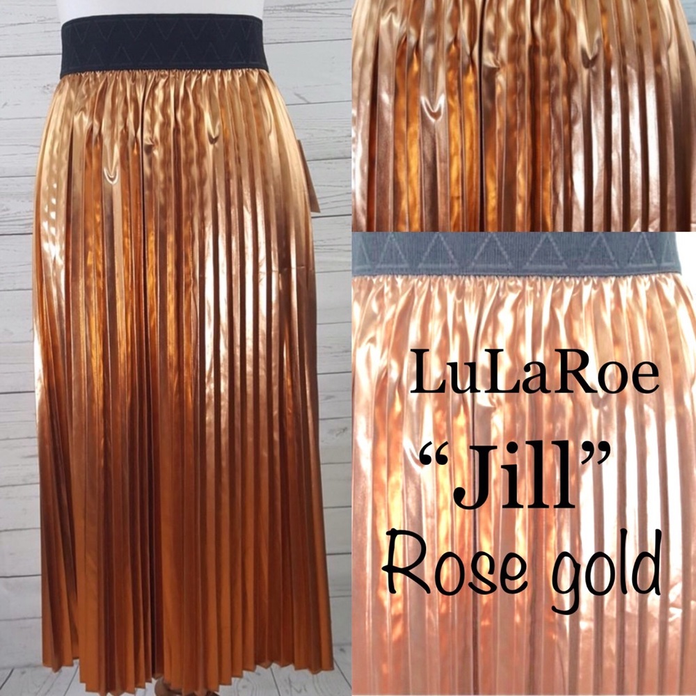 LuLaRoe Elegant Collection Jill Skirt 2XL NWT Rose Gold